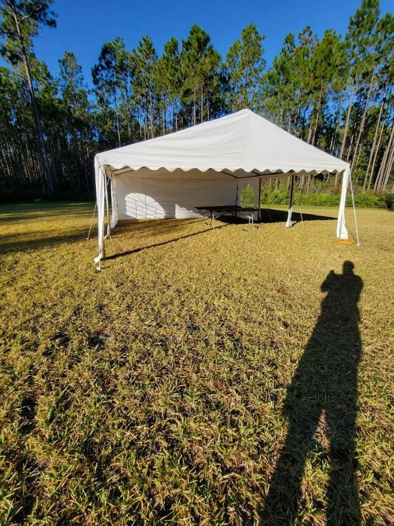 White 20x20 tent rental