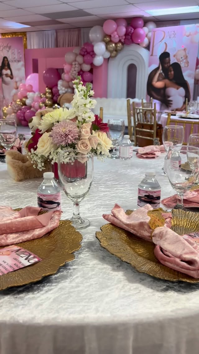 Blush and teddy bear baby shower styled by Sharp Designs